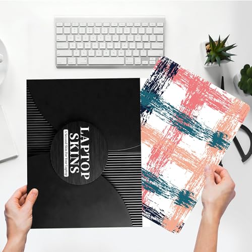 Universal Laptop Skin Sticker with 2 Wrist Pad Skins, Waterproof Scratch Resistant Vinyl Laptop Cover Decal, Cut to Fit for 11–15.6 Inch MacBook HP Dell Lenovo, Gingham Checks - color: Gingham Checks