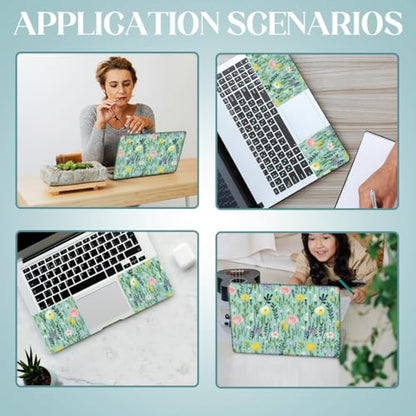 SUPERDANT 3 Pcs Laptop Skin Sticker Set Botanical Green Floral Decal for 12-16 Inch Scratch Resistant Vinyl Wrap 14.9x10.6in - style: Flowers and Plants