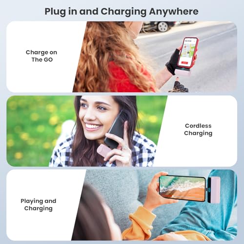Mini Portable Charger for iPhone 17/16/15,Upgraded 5500mAh PD USB C Power Bank,Travel Essentials Pocket Phone Charger Battery Pack for iPhone 17/17 Pro Max/16/16 Pro/15 Series,Galaxy Android-Pink - color: Pink