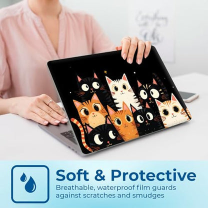 Reusable Universal Laptop Skin Sticker, Cut to Fit for 11.6–15.6 Inch Laptops, Waterproof Protective Film, No-Residue - Funny Cats - color: Funny Cats