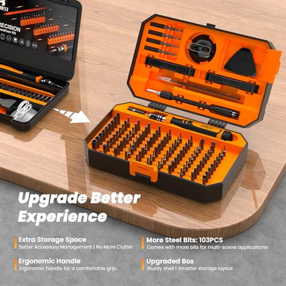 JOREST 115 in 1 Precision Screwdriver Set, Tool Gifts for Men, Mini Repair Tool Kit for iPhone, Macbook, PC, Laptop, Computer, Jewelers, PS5, Xbox, Switch, Electronics - style: 115 in 1