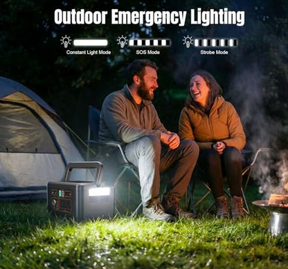 Portable Power Station 650W (1200W Peak), 576Wh Solar Generator | LiFePO4 Battery 3.5 Hour Fast Charging for Home & Emergency Backup, Hurricane, CPAP (Solar Optional) - color: Black