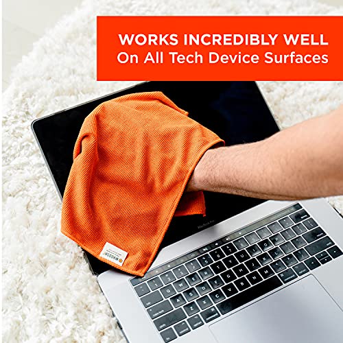 WHOOSH! Microfiber Cleaning Cloth, 3 Pack, Glasses and Screen Cleaning Cloth, Suitable for TV, Car Screen, Computer, Laptop, iPad, MacBook, Smart Phone, Monitor, Watches (14”x14”), Orange - size: 3 Count (Pack of 1)