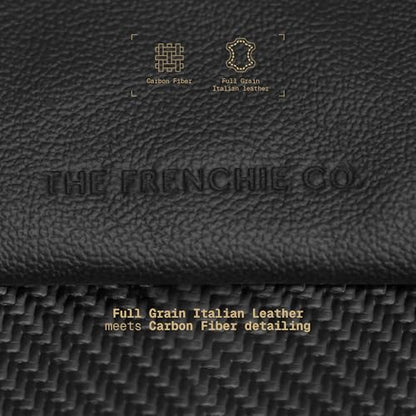 The Frenchie Co. - Work/Travel Speed Backpack - Expandable 23-30 L Laptop Pack - Anti-theft magnetic closure - Ballistic nylon body with full-grain Italian leather trim - color: Black
