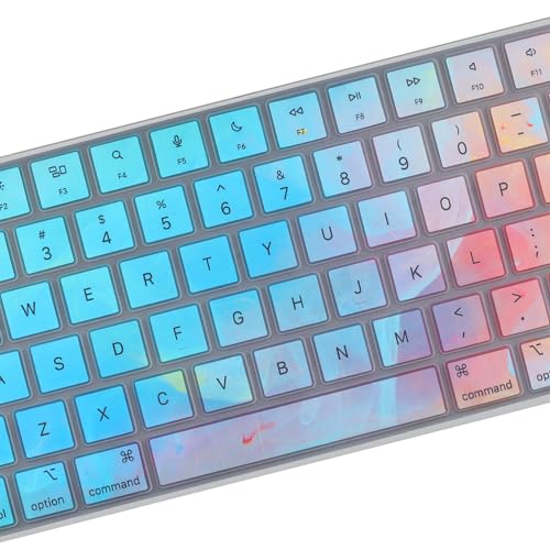 Colorful Keyboard Cover Skin for Apple Magic Keyboard A2449 A2450 MK293LL/A MK2A3LL/A, 2024/2023/2021 iMac All-in-One Desktop Keyboard, iMac 24 Inch with M4 /M3 /M1 Chip with Touch ID, US Layout - color: Colorful