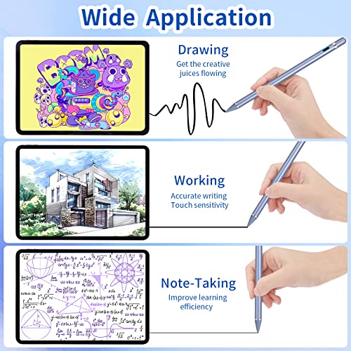 Active Stylus Pens for Touch Screens, Active Pencil Smart Digital Pens Fine Point Stylist Pen Compatible with iPhone iPad - color: blue