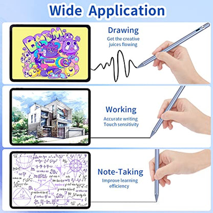 Active Stylus Pens for Touch Screens, Active Pencil Smart Digital Pens Fine Point Stylist Pen Compatible with iPhone iPad - color: blue