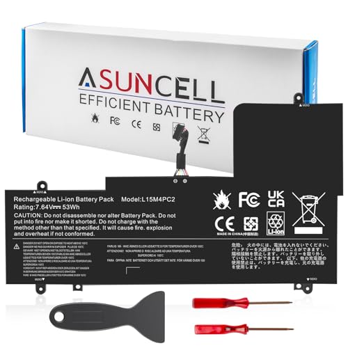ASUNCELL L15L4PC2 L15M4PC2 Laptop Battery Compatible with Ideapad Yoga 710-11 710-14IKB 710-14ISK 710-15IKB 710-15ISK 710-151KB 710-14ISK-IFI 710-14ISK-ISE Series Notebook 5B10K90802 5B10K90778 - size: L15L4PC2 12.60 * 6.69 * 1.18 in