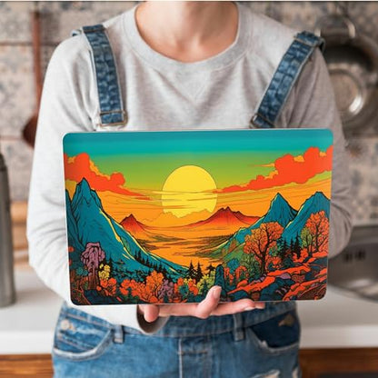 Universal Laptop Skin Sticker with 2 Wrist Pad Skins, Waterproof Scratch Resistant Vinyl Laptop Cover Decal, Cut to Fit for 11–15.6 Inch MacBook HP Dell Lenovo, Colorful Clouds Mountains - color: Colorful Clouds Mountains