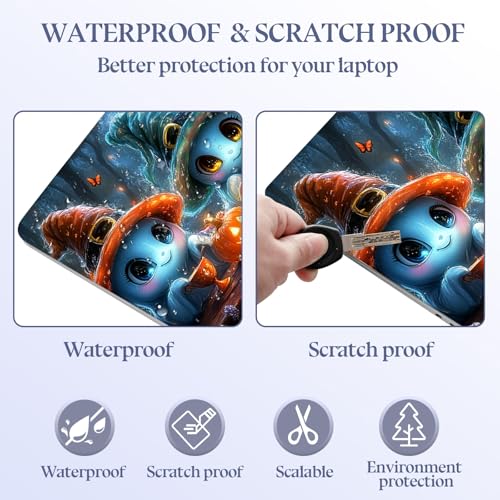 Universal Laptop Skin Sticker Decal,15.6 Inch Laptop Vinyl Cover for 13" 14" 15.6" Laptop,Scratch-Resistant Waterproof Protector Wrap,Reusable with Wrist Pads,Witch Spirit Pumpkin Party - color: Witch Spirit Pumpkin Party