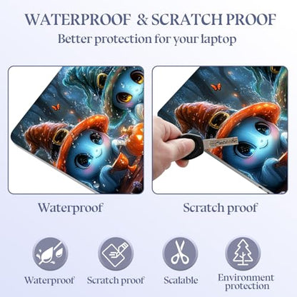 Universal Laptop Skin Sticker Decal,15.6 Inch Laptop Vinyl Cover for 13" 14" 15.6" Laptop,Scratch-Resistant Waterproof Protector Wrap,Reusable with Wrist Pads,Witch Spirit Pumpkin Party - color: Witch Spirit Pumpkin Party