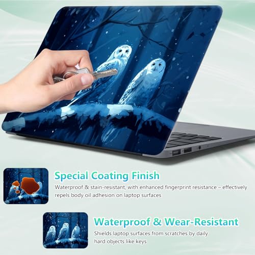 Laptop Skin Sticker Decal 12"-15.6" Universal Laptop/Notebook/Netbook Vinyl - Waterproof Scratch Resistant,Fits HP Dell Lenovo MacBook,2 Free Wrist Pads,Easy Apply & Remove,Cute Cartoon Owl - color: Cute Cartoon Owl