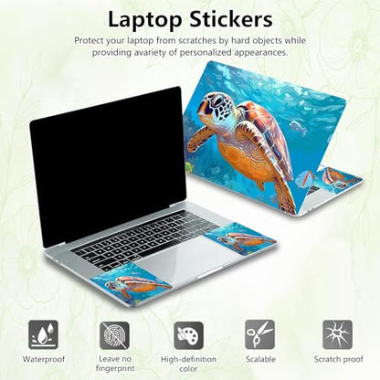 Laptop Skin Sticker Decal, Universal Reusable Vinyl Laptop Cover for 12" 13" 13.3" 14" 15" 15.4" 15.6" Notebook PC, Waterproof Scratch-Resistant with 2 Wrist Pads, Easy to Apply & Remove,Sea Turtle - color: Sea Turtle