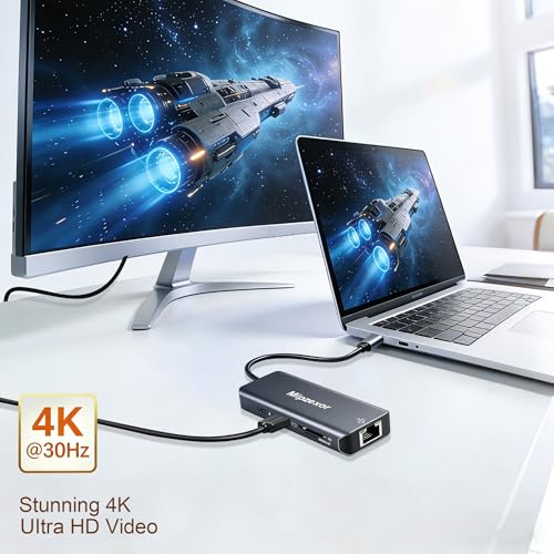 USBC Docking Station 8 in 1 USB C to hdmi gigabit ethernet Adapter 1Gbps Ethernet Hub 100W Power Delivery 3*USB 3.0 Ports SD/TF Card Reader Ethernet USB C Adapter for MacBook Pro/Air Dell XPS HP