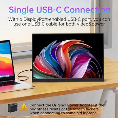 cocopar Portable Monitor IPS Travel Monitor with USB-C HDMI Portable Screen for Laptop MacBook Surface PC PS4/5 External Display with Kickstand, VESA Mountable, 18.0 Inch - size: 18.0 Inch