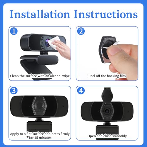 2Pcs Universal Webcam Privacy Cover Desktop Computer Camera Cover | Webcam Cover for Laptop Lens Shutter Cap Hood Plastic Streaming Web Camera Covers Clip for Laptop, Computer Black