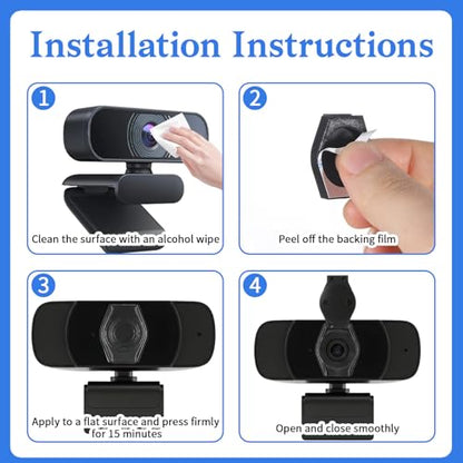 2Pcs Universal Webcam Privacy Cover Desktop Computer Camera Cover | Webcam Cover for Laptop Lens Shutter Cap Hood Plastic Streaming Web Camera Covers Clip for Laptop, Computer Black