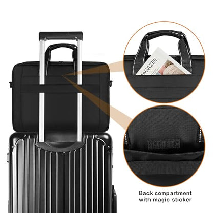 15.6-16.2 Inch Laptop Briefcase with Reinforced Shoulder Strap | Waterproof Messenger Bag for Men with Padded Handle, Business Travel Laptop Bag Compatible with Macbook Pro 16 inch - size: 15.6"-16"