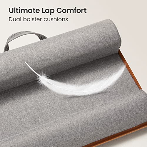 Totnz Lap Desk, Home Office Laptop Desk Fits up to 17 inches with Mouse Pad, Wrist Pad, Tablet, Pen & Phone Holder, Laptop Stand for Reading, Writing and Working, Wood Grain (TZLD3)