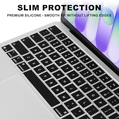 Allinside Keyboard Cover for 2026 MacBook Neo 13-inch A3404 (A18 Pro) & MacBook Air 13"/15" and MacBook Pro 14"/16" (M5 Chip), Premium Silicone Keyboard Protector Skin, US ANSI Layout, Black - color: Black