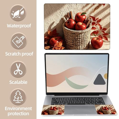 Universal Laptop Skin Sticker for 12/13/14/15.6 Inch Laptops, Reusable Vinyl Laptop Decal Cover, Waterproof Scratch Resistant Notebook Skin with 2 Wrist Pads,Autumn Basket - color: Autumn Basket