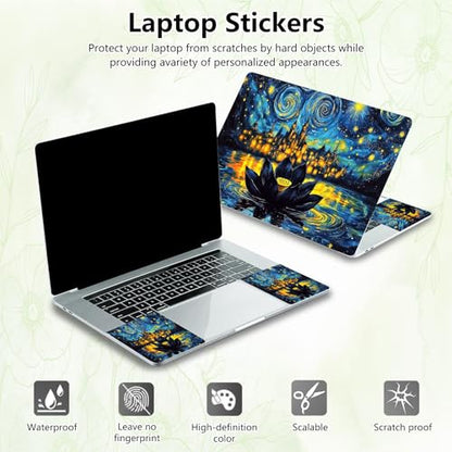 Laptop Skin Sticker Decal, Universal Reusable Vinyl Laptop Cover for 12" 13" 13.3" 14" 15" 15.4" 15.6" Notebook PC, Waterproof Scratch-Resistant with 2 Wrist Pads, Easy to Apply & Remove,Galaxy Lotus - color: Galaxy Lotus