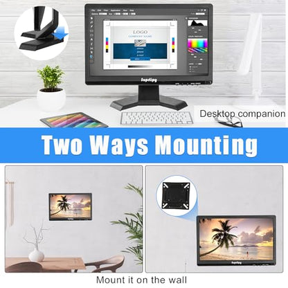 15.6 inch FHD Small IPS Monitor LCD Display Screen 1920x1080 60Hz 16:9 with BNC VGA AV Input Built-in Lounspeakers for CCTV Security Camera DVR PC RasPi - color: 15.6 Inch 1920x1080