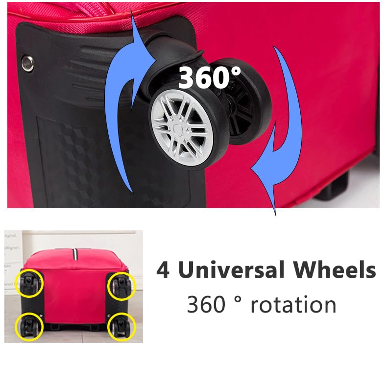 Rolling Laptop Bag, Lightweight Travel Trolley Luggage with 360° Spinner Wheels, Carry-On Wheeled Computer Tote
