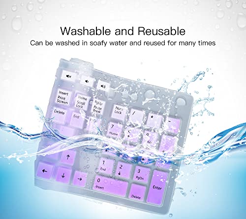 Keyboard Cover for Dell KM636 Wireless Keyboard & Dell KB216 Wired/Dell Optiplex 5250 3050 3240 5460 7450 7050/Dell Inspiron AIO 3475/3670/3477 All-in One Desktop Keyboard Cover Skin, Light Purple - color: Light Purple