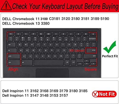 CaseBuy Keyboard Cover for Dell 11.6 Chromebook 3100 3120 3180 3181 3189 5190 P22T 11.6" / Chromebook 13 3380 13.3 inch Keyboard Accessories (Upper CASE, Galaxy) - color: Galaxy
