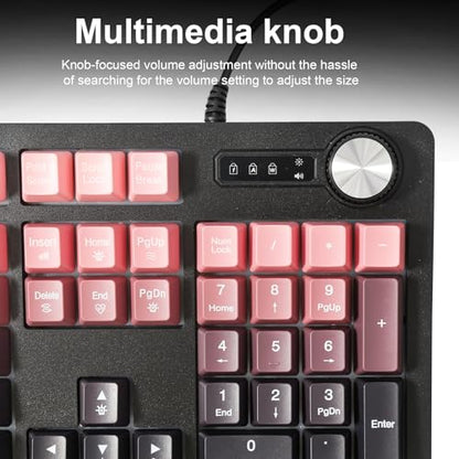 Wired RGB Gaming Membrance Keyboard. 100 Percent Mini Creamy LED Computer Keyboard .Small Ergonomic Clicky Teclado with ABS Backlit Unreplaceable Keycaps. for PC Laptop MAC Gamer. (Green) - color: Green