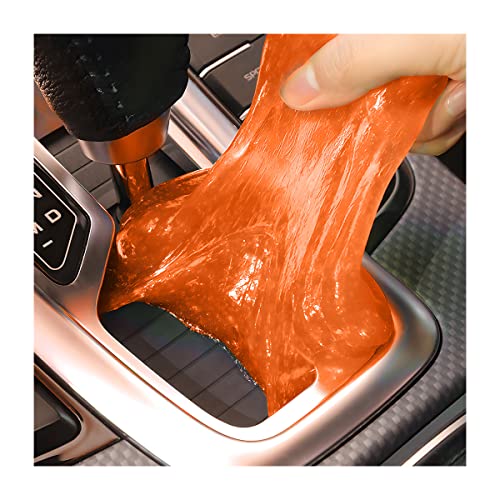 Moly Magnolia Cleaning Gel for Car, Auto Detailing Slime Mud, Putty Cleaner Dust Removal, Soft Glue Cleaning Tools Kit, Car Interior Accessories Universal for Air Vents, Keyboard, PC, Laptops (Orange) - color: Orange