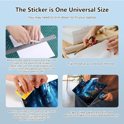 Universal Laptop Skin Sticker with 2 Wrist Pad Skins, Waterproof Scratch Resistant Vinyl Laptop Cover Decal, Cut to Fit for 11–15.6 Inch MacBook HP Dell Lenovo, Forest Mushroom - color: Forest Mushroom