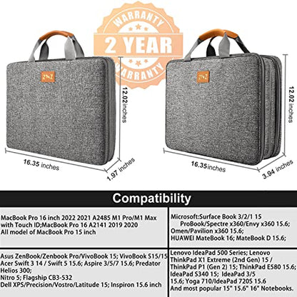 Slim Expandable Laptop Case 15.6 Inch Sleeve Upgraded Protective Durable Recycled Carrying Case Compatible with MacBook 15" & 16" and Most 15" 15.6" 16" Notebook,D01G01 - color: D01g01, size: 15.6"