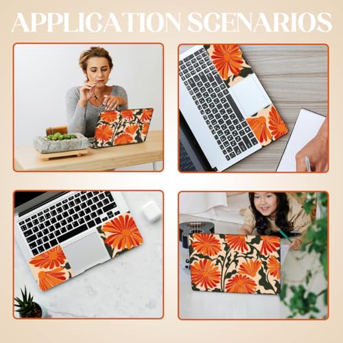 SUPERDANT Laptop Notebook Skin Sticker Cover Decal Retro Flowers Laptop Protector Notebook PC Computer Art Protector Universal Notebooks Art Decal Fits 12" 13" 13.3" 14" 15" 15.4" 15.6 inch
