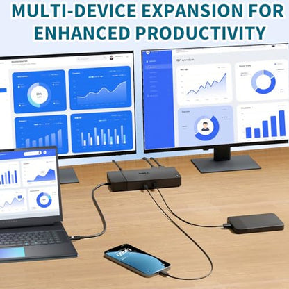 Dell WD19TBS Thunderbolt Dock, 180W Dell Docking Station with HDMI/Dual DisplayPort, Dual Monitor Support, Bundle with HDMI/DP Cables (Renewed) - style: WD19TBS-180W