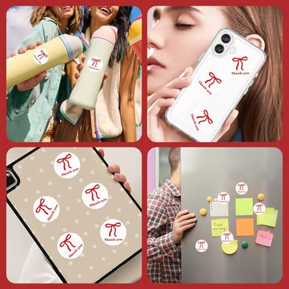 for iPad Case with 10 sets Cute DIY Vinyl Laptop Stickers Tweezers Decals, Waterproof Aesthetic Stickers Suitable for Phone, Water Bottles, Cups, Suitcases, Anywhere-White-Red Polka Dot Bow - color: White-red Polka Dot Bow