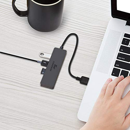 Kingwin USB Hub 4 Port USB 3.0 Data Hub for Mobile SSD, MacBook, Mac Pro/ Mini, iMac, Chromebook, Surface Pro, USB Flash Drives, Notebook PC, XPS, and More [Ultra Slim] - style: USB 3.0