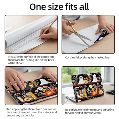 Aesthetic Laptop Skin Sticker, Apparitions on Floral Shelves Waterproof Vinyl Laptop Decal, Removable Bubble Free, Reusable Protective Cover for 13 14 15 15.6 Inch - color: Apparitions on Floral Shelves