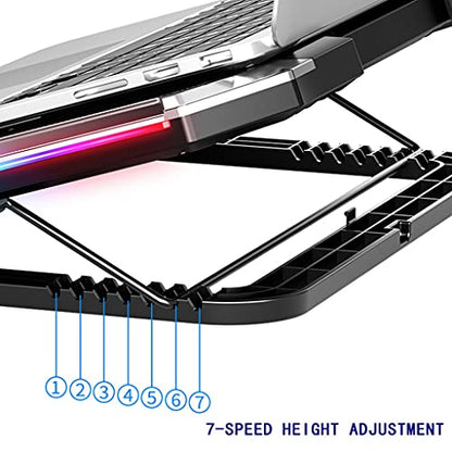 Gaming Laptop Cooler Six Fan Led Screen Two Port RGB Lighting Cooling Pad Notebook Stand for Laptop 12-17 Inch