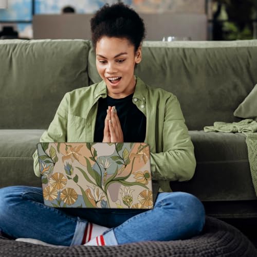 SUPERDANT 3Pcs Flowers Laptop Skin Sticker Cover Decal 14.9x10.6in Removable Botanical Laptop Wrap Scratch-Proof Waterproof PVC Vintage Plant Decals for 12-15.6 Notebook - style: Vintage botanicals