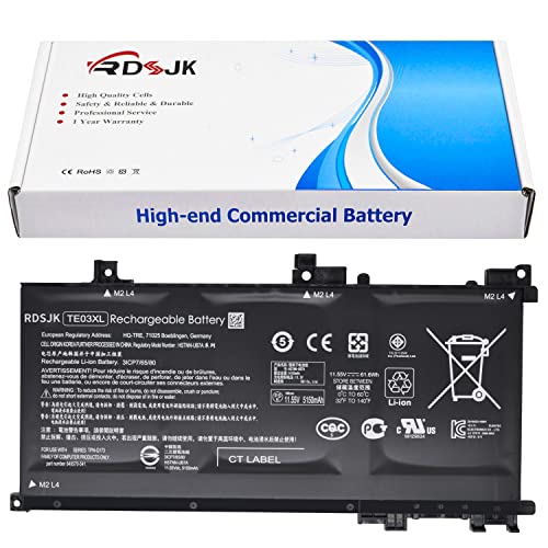 TE03XL 11.55V 61.6Wh Battery for HP Pavilion Notebook PC 15 Omen 15-AX033DX 15-AX000 Series 849910-850 HSTNN-UB7A 849570-541 849570-542 849570-543 TPN-Q173