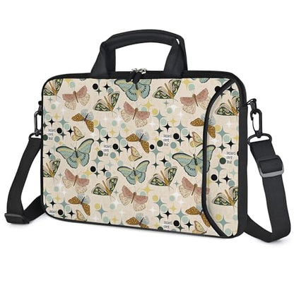 17 inch Laptop Shoulder Bag Carrying Case with Handle Fits 15.6/16/17/17.3/17.4 inch Laptop Notebook (Butterflies Wishes, 16-17.3 inch) - color: Butterflies Wishes