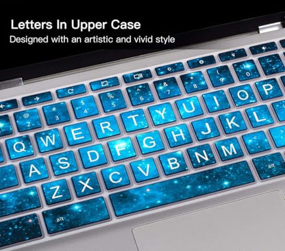 Keyboard Cover Skin for HP Chromebook 14 Laptop 14a-na 14a-ne 14a-ca 14a-na0226nr 14a-ne0013dx 14a-na0021nr 14a-na0031wm 14a-ca0030wm 14a-ca0023nr, HP Chromebook 14 Inch Keyboard Protector, Blue Star - color: Blue Star