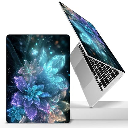 for 2026 MacBook Air 13-inch Laptop Case M5 2026 M4 2025 M3 2024 M2 2022 Release Model A3449 A3240 A3113 A2681, Hard Shell Cover for MacBook Air 13.6 inch, Glowing Flowers - color: Glowing Flowers