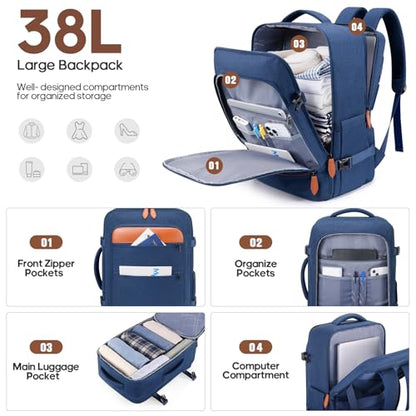 7 Piece Luggage Sets with Premium YKK Zipper, 20/24/28in PC Hardside Suitcase With Spinner Wheels, Luggage Airline Approved, Durable Suitcase Sets with TSA Locks for Travel - color: Navy Blue, size: 7 piece set (20/24/28inch)