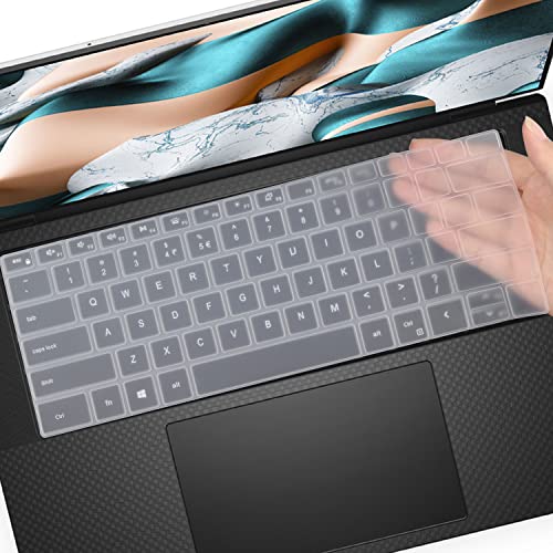 Keyboard Cover for 2025-2022 Dell XPS 15 9500 9510 9520 9530 15.6 Inch & XPS 17 9720 9700 9710 9730 17 Inch & DELL Precision 5770 5570 5760 5560 15.6" 17.3" US Layout (NOT FIT XPS 13 14 16 inch) - color: Clear