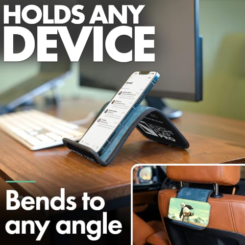 Airplane Phone Holder - Foldable Phone Stand for Plane Travel | Aluminum Build, 9 x 5 in. Topography, Tabletop Mount Desk, Plane Tray Seat back, Treadmill, Fits iPhone Cell Phone - color: Topography, size: Large