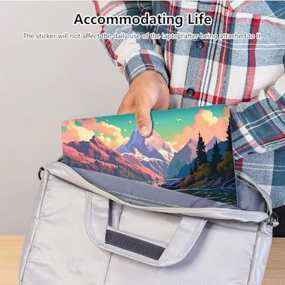 Universal Laptop Skin Sticker with 2 Wrist Pad Skins, Waterproof Scratch Resistant Vinyl Laptop Cover Decal, Cut to Fit for 11–15.6 Inch MacBook HP Dell Lenovo, Landscape - color: Landscape