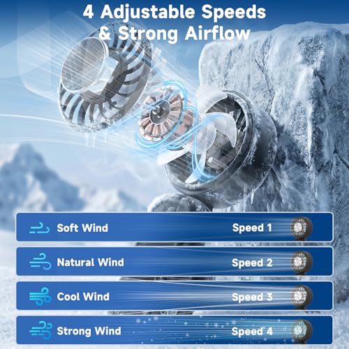 Portable Handheld Turbo Fan with Ice Cooler, Clip-On Mini Fan for Umbrella, 5 Speeds, 4000mAh Battery & Up to12H, LED Display, Rechargeable, Gift for women, Summer Travel Essential (Black) - color: Z10-Black